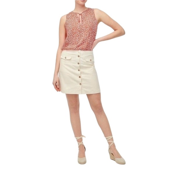 J.CREW Button Down Linen Straight Midi Skirt - Picture 1 of 8